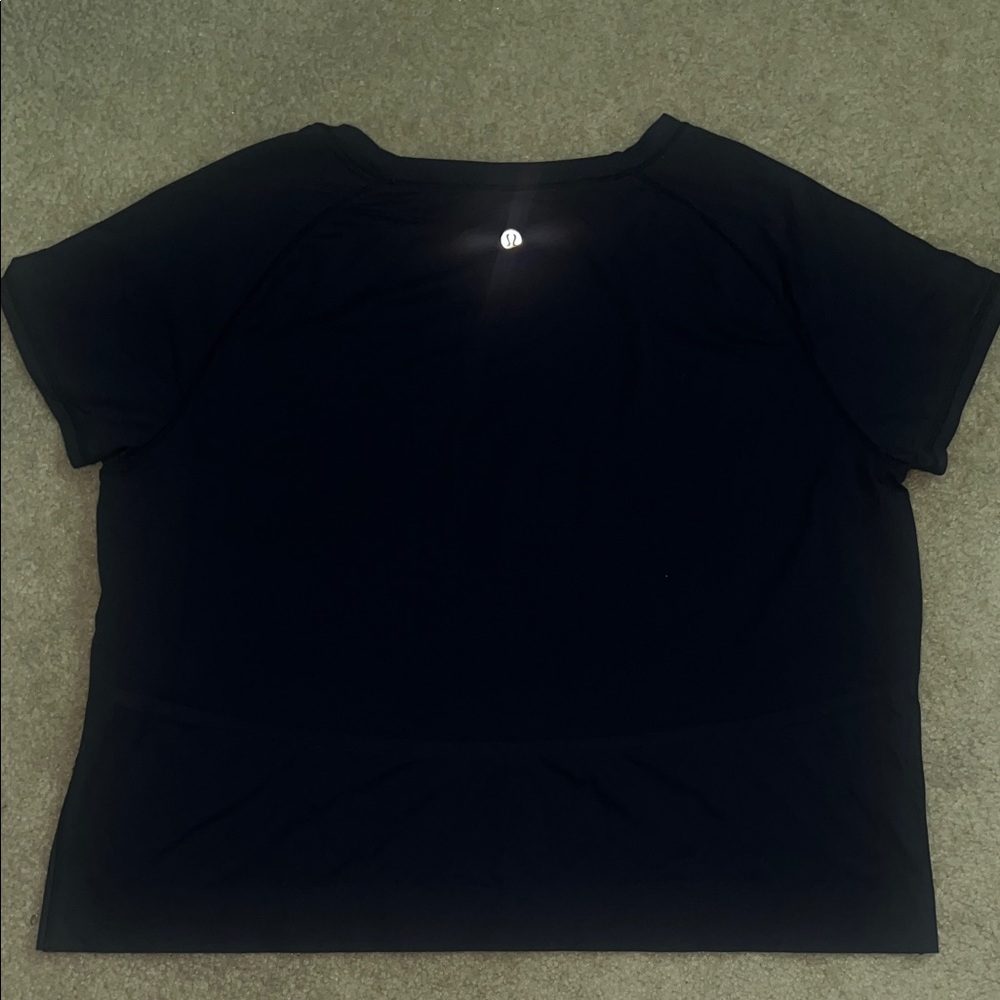 Lululemon Final Lap Short Sleeve Navy Crop Top - Picture 4 of 4